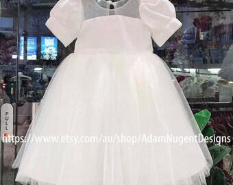 Flower girl dress, Birthday Dress, Baby Dress, Baptism Dress, 3D dress, Lace Dress,Tulle Dress,Wedding,1st Birthday dress,Gift for baby girl