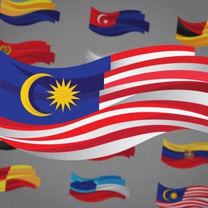 3D Waving Flags - Malaysia & 13 States
