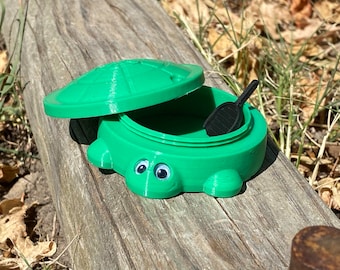 Miniature Threaded Turtle Sandbox Style Container Shovel included
