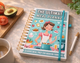 Weekly Meal Planner Notebook with Grocery List, Meal Planning Stickers, Inventory and Budget Trackers