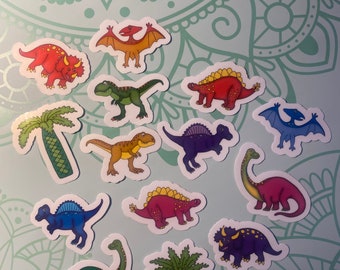 Dinosaur Stickers (set of 14) FREE SHIPPING