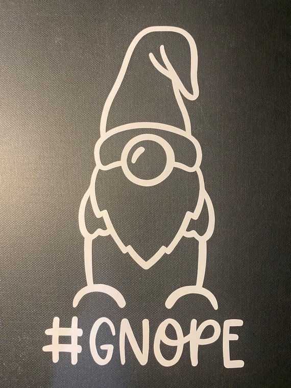 Gnope Gnome White Vinyl Window Decal FREE SHIPPING 