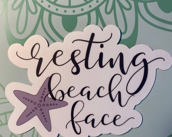 Resting Beach Face Sticker FREE SHIPPING