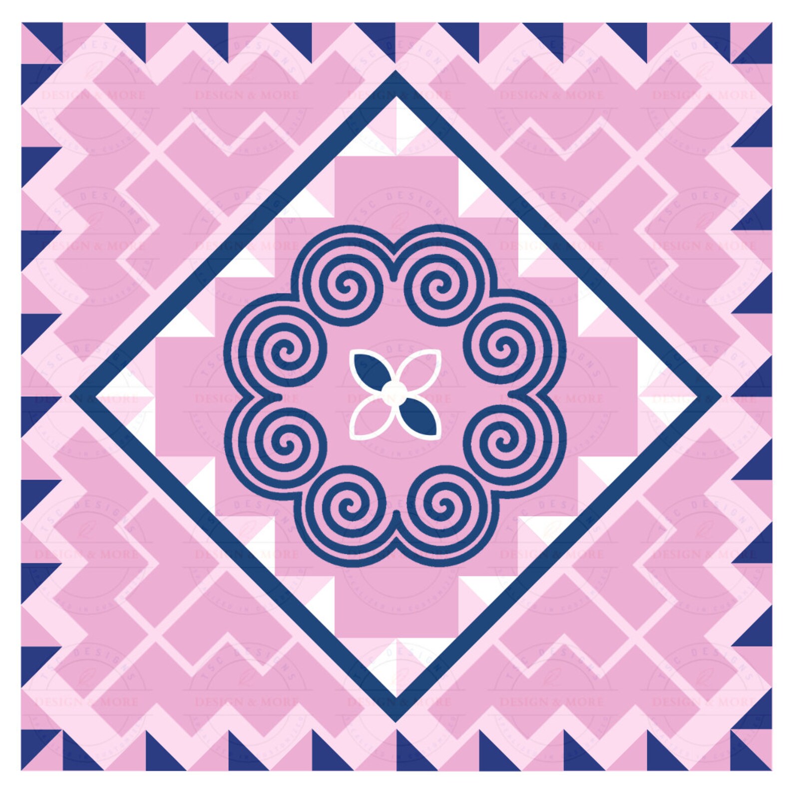 Hmong Pattern Elephant Foot Hmong Flower Digital Print Etsy