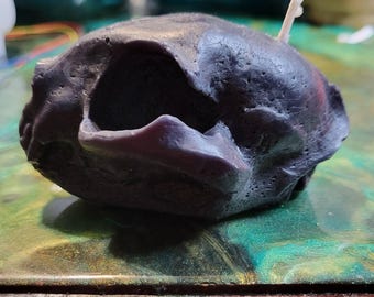 Cat Skull Candle