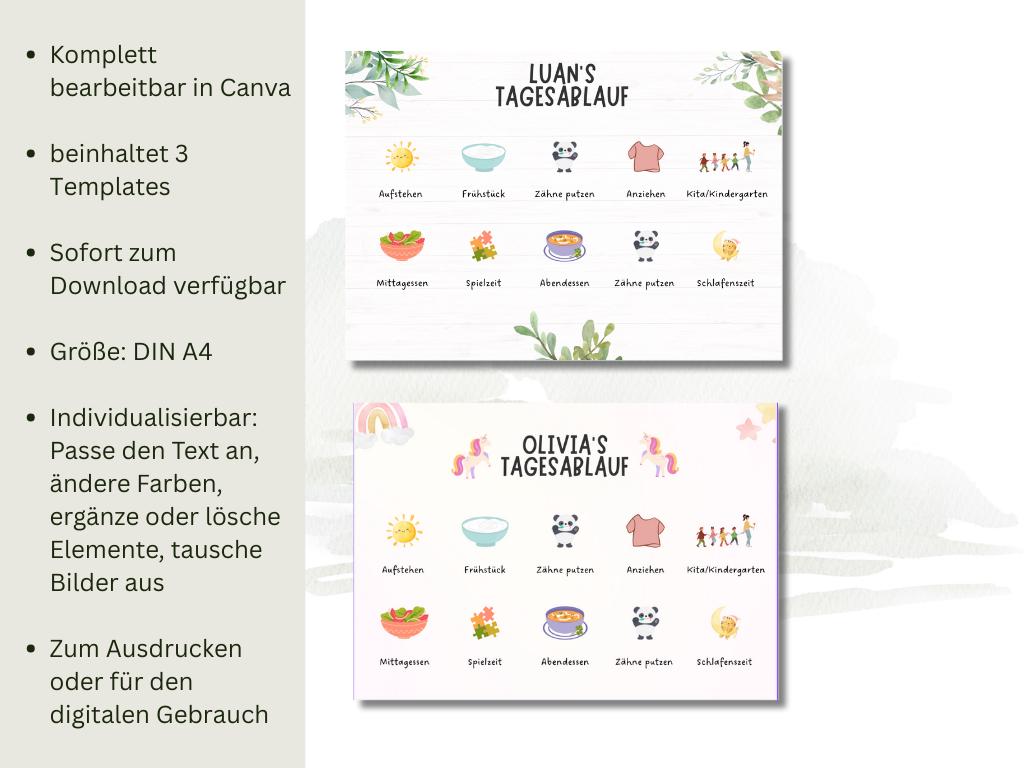 Structured Routine Layout Children's Daily Routine Plan – Printable Daily Schedule for Children ...