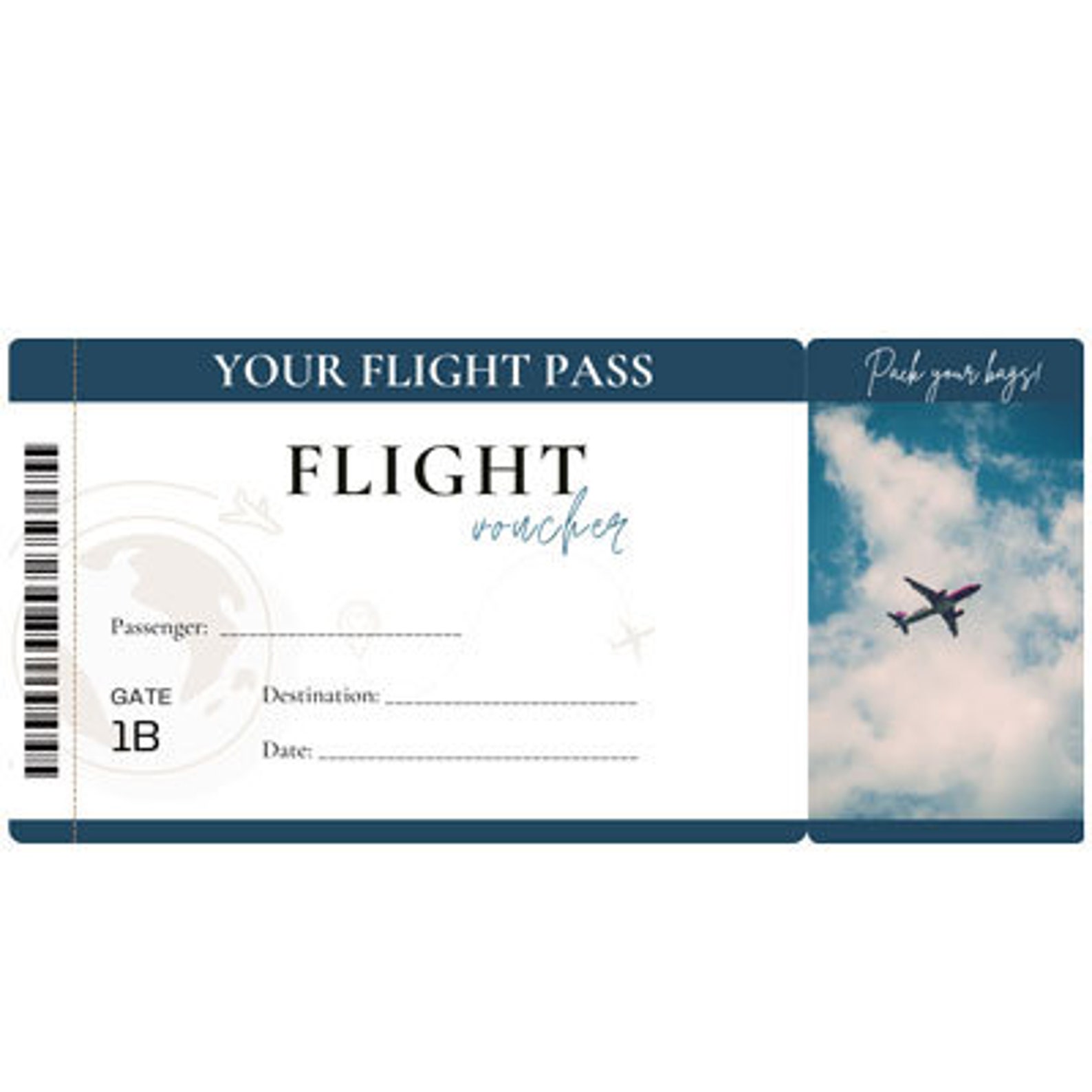 Flight Voucher Template to Print Yourself Etsy Flight Voucher Template to Print Yourself Etsy