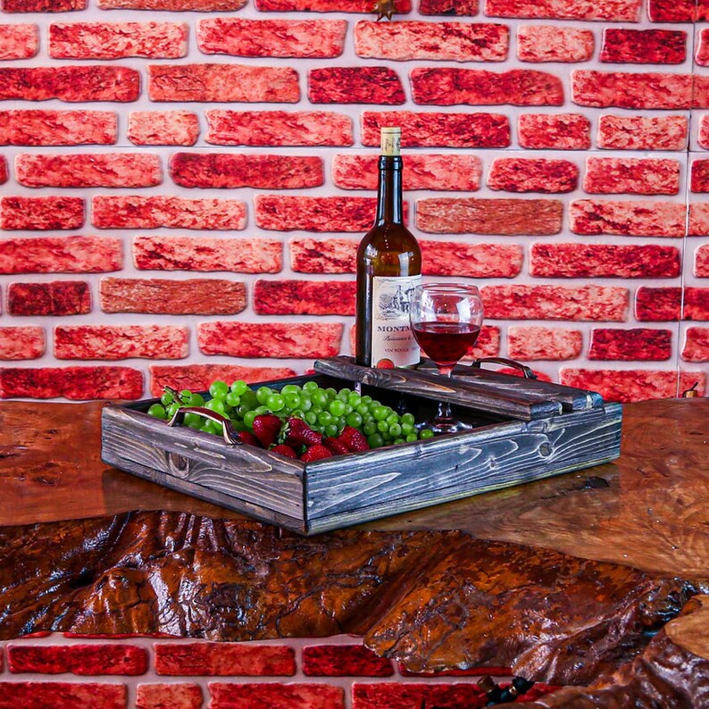 Handmade Wooden Serving Tray Rustic Wooden Serving Tray Etsy