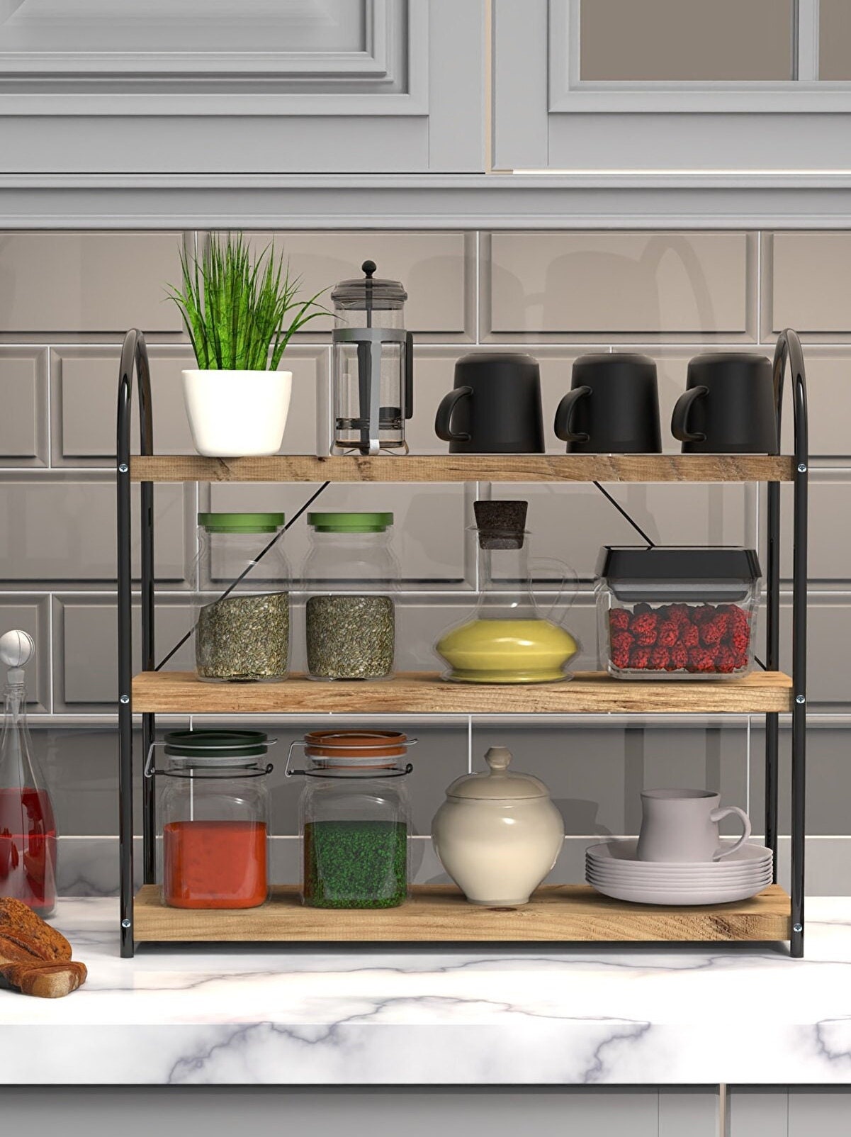 Handmade Counter Shelf Wooden 3tier Shelf Counter Top Etsy