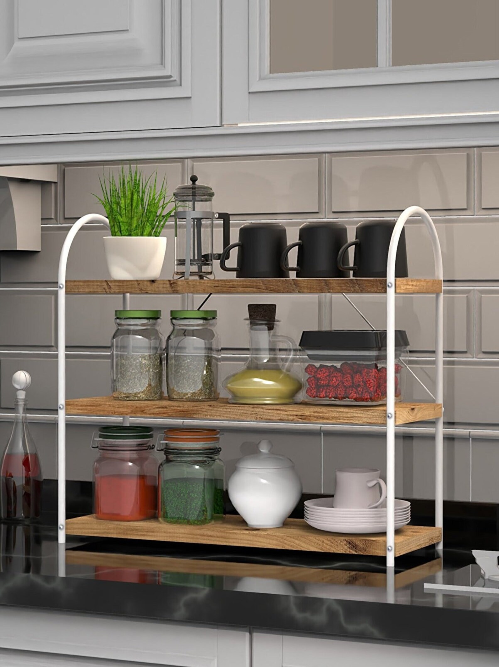 Handmade Counter Shelf Wooden 3tier Shelf Counter Top Etsy