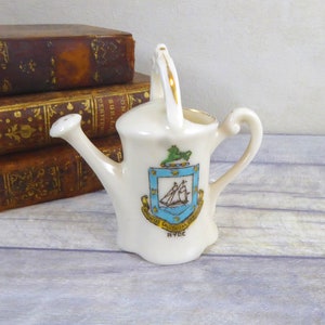 Ryde Isle of Wight Souvenir Crested China Gießkanne / Vintage antikes Souvenir / Südostengland Andenken, 1910er Jahre