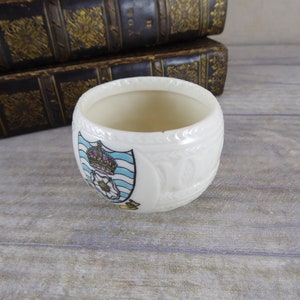 Filey, North Yorkshire Crested China Miniature Urn / Goss China / Vintage North England Souvenir gift c.1910s-1920s