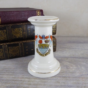 Vintage Matlock Bath Miniature Pillar or Bobbin Souvenir Crested China Derbyshire / East Midlands England Souvenir / c.1910s