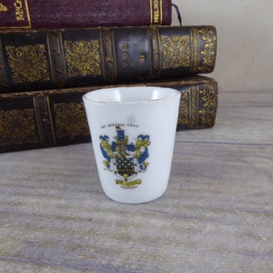 Antique Clapham Souvenir Crested China Miniature Pot / Vintage London Souvenir / South East England keepsake, c.1910s-1920s