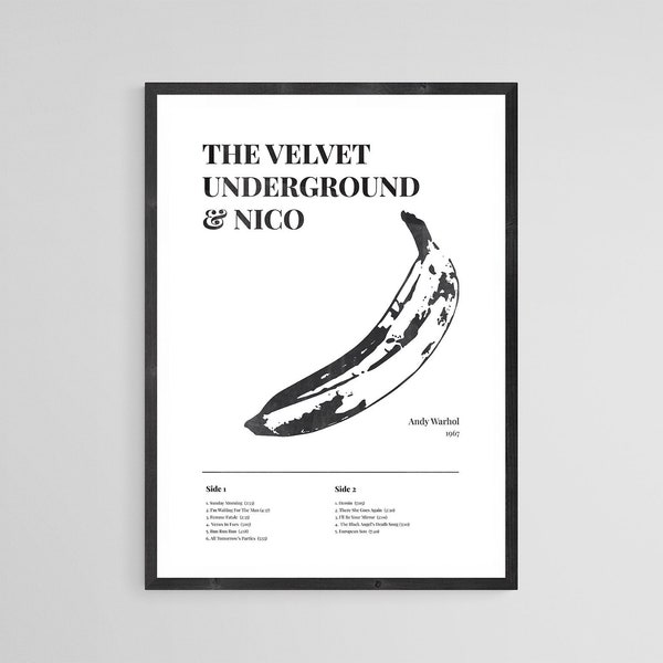 Poster vintage Velvet Underground & Nico imprimable | Impression d'inspiration rétro | Art d'Andy Warhol 1967 | Téléchargement numérique | Idée cadeau de dernière minute