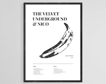 Printable Velvet Underground & Nico Vintage Poster| Retro Inspired Print | Andy Warhol Art 1967 | Digital Download | Last Minute Gift Idea