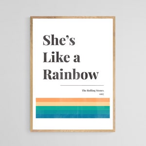 Vintage Rolling Stones Print | Retro Inspired Poster | She&#39;s a Rainbow | 60s Printable Art