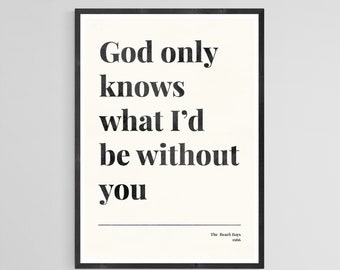Tekst piosenki „God Only Knows” zespołu Beach Boys | Sztuka muzyki retro z lat 60. (pobieranie cyfrowe)