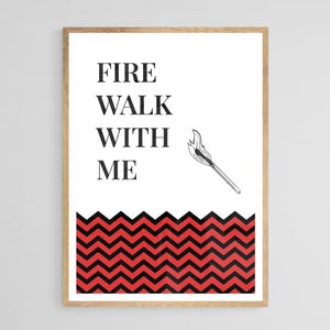 Twin Peaks Retro Print | Fire Walk With Me | Cult TV Show Poster | David Lynch | Minimal Design