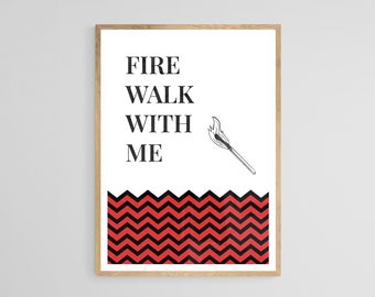 Plakat serialu Twin Peaks: Ogniu krocz ze mną, minimalistyczna sztuka kultowa w telewizji