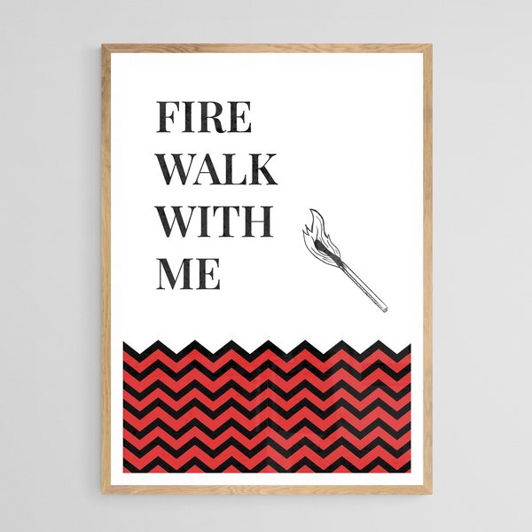 Twin Peaks Retro Print | Fire Walk With Me | Cult TV Show Poster | David Lynch | Minimal Design