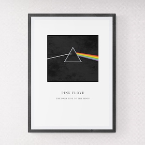 Poster stampabile retrò dei Pink Floyd / Stampa del lato oscuro della luna / Stampa della copertina dell'album vintage sbiadito / Prog Rock classico / David Gilmour / 1971
