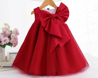 Toddler Party Dress Red Special Occasion Dress Baby Girl Red Dress Girls Red Birthday Party Dress Princess Dress Tulle Tutu Daughter Dance