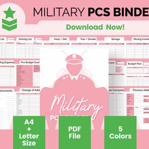 Pcs Binder Printable, A4 Moving Planner, Military move planner, Pcs Checklist, Military Family Worksheets, Air force Planner, Army Planner