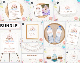 Princess Bundle, Princess Birthday Invitation, Princess Party, Princess Invite, Birthday Party, Girl Birthday, pr04