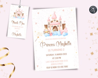 Princess Invitation, Princess Birthday Invitation, Princess Party, Princess Invite, Birthday Party, Girl Birthday, Instant Download,pr04