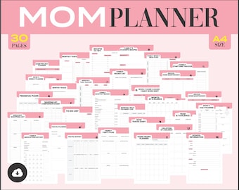 Printable Ultimate Busy Mom Planner Daily Household Planner 2022 House To Do List, Home Management Tracking Sheets, A4 Family Organizer