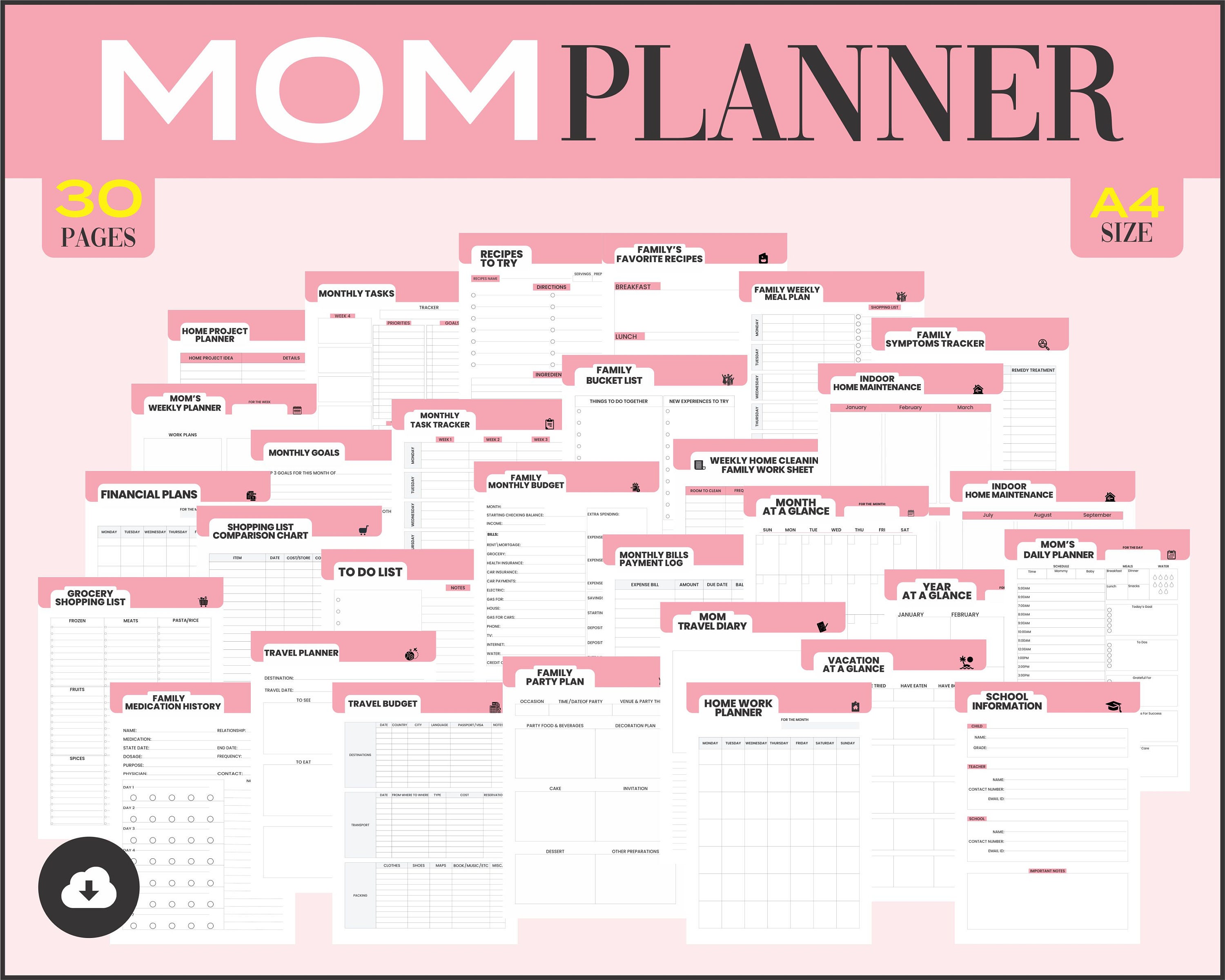 Printable Ultimate Busy Mom Planner Daily Household Planner 2022 House ...