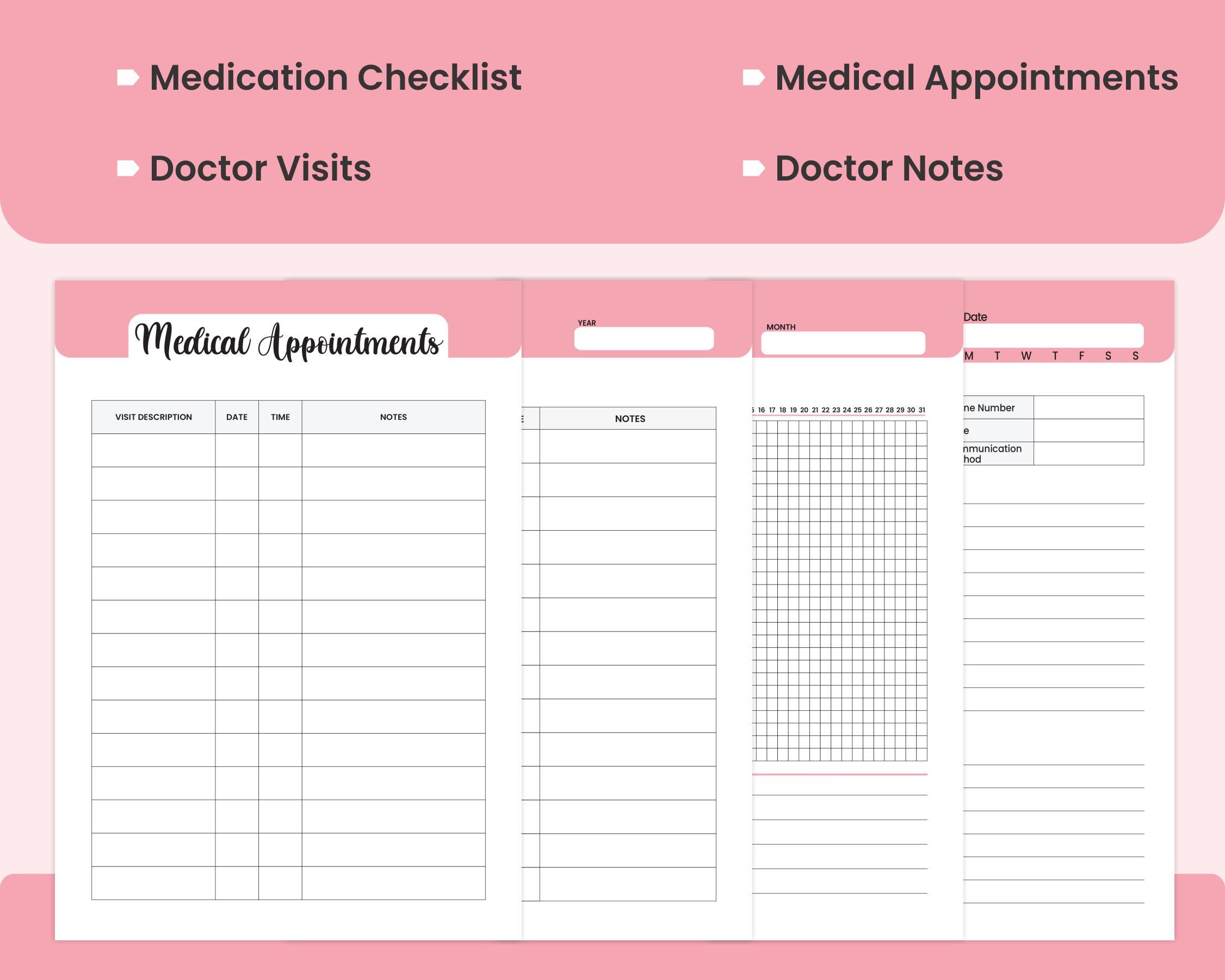 Printable Family Home Binder, A4 Health Care Planner, Family Emergency ...