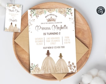 Princess Invitation, Princess Birthday Invitation, Princess Party, Princess Invite, Birthday Party, Girl Birthday, Instant Download,Editable
