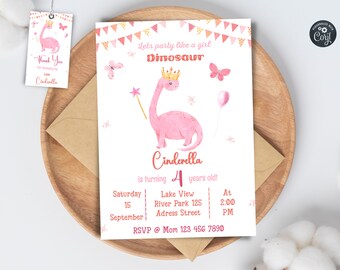 Editable Dinosaur Birthday Invitation Template, Dinosaur Party Invitation, Dino Birthday Invite, Corjl Jurassic 1st Birthday 2nd 4th 5th