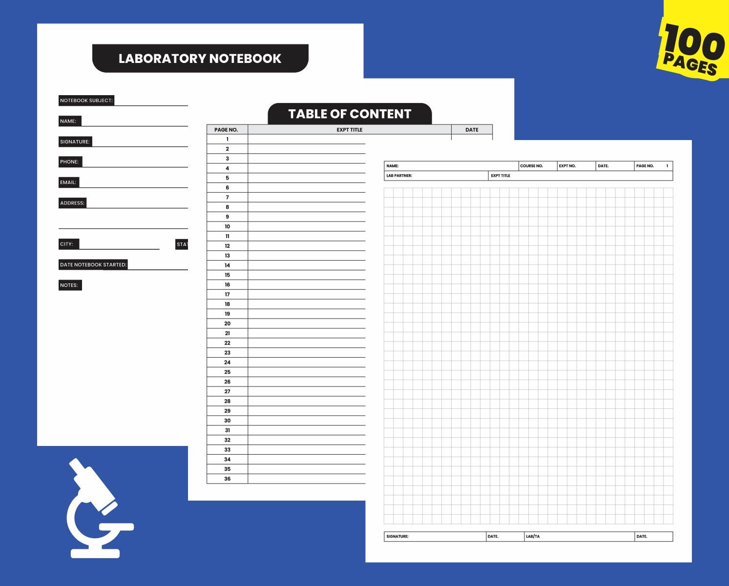 Laboratory Notebook 100 Pages Digital Goodnote Science Gift Etsy