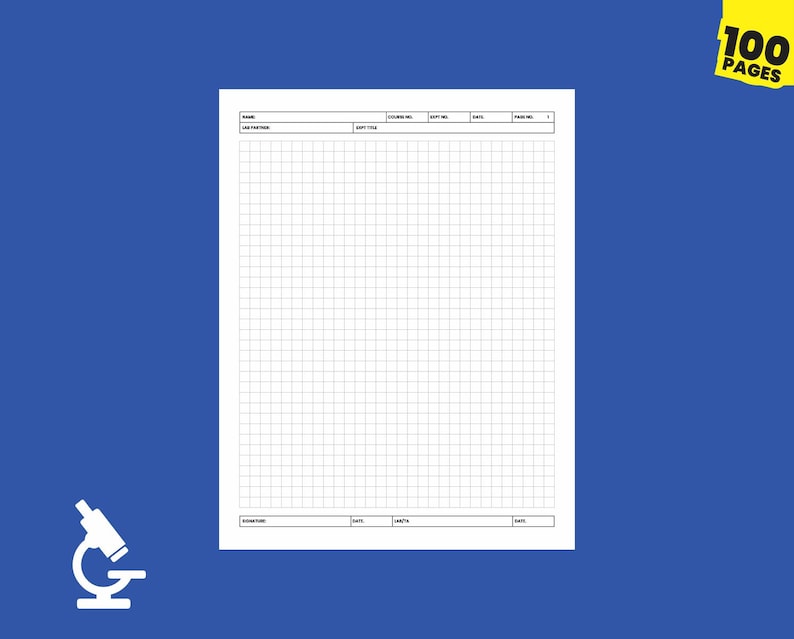 Laboratory Notebook 100 Pages Digital Goodnote Science Gift Lab Book