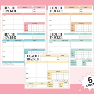 Printable Daily Health Tracking Sheet, Digital Chronic Illness ...