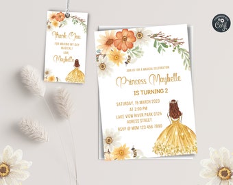 Princess Invitation, Princess Birthday Invitation, Princess Party, Princess Invite, Birthday Party, Girl Birthday, Instant Download,Editable