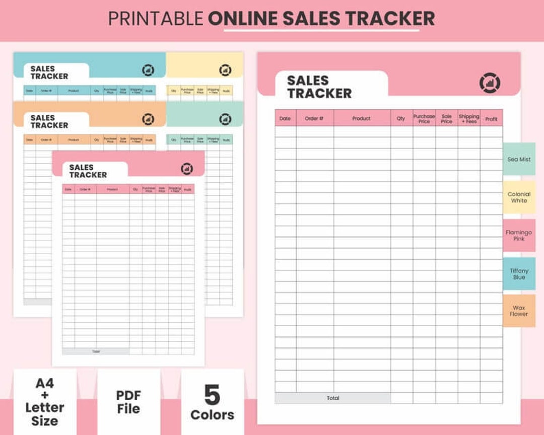 Printable Online Business Sales Tracking Sheet, Digital Small Business ...