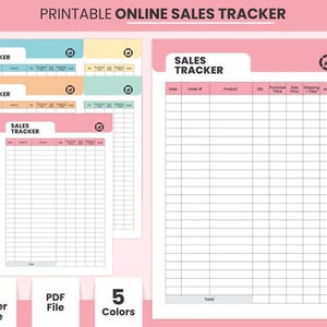 Printable Online Business Sales Tracking Sheet, Digital Small Business Sales Tracker, Order Form Template, Reseller Order Tracking Form