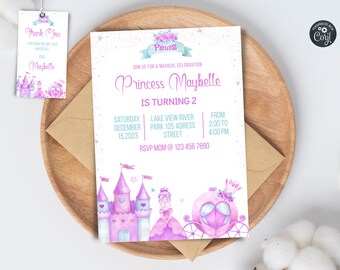 Princess Invitation, Princess Birthday Invitation, Princess Party, Princess Invite, Birthday Party, Girl Birthday, Instant Download,Editable