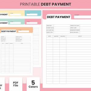 Afdrukbare dagelijkse schuldbetalingstracker, A4-pagina voor het bijhouden van uitgaven en rekeningen, minimalistische plannersjabloon voor schuldaflossing voor kleine bedrijven, banklogboek