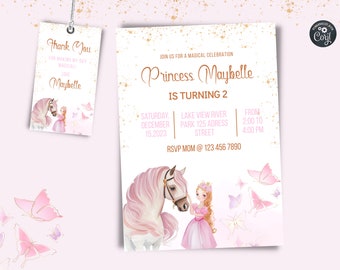 Princess Invitation, Princess Birthday Invitation, Princess Party, Princess Invite, Birthday Party, Girl Birthday, Instant Download,Editable
