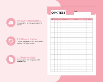 Printable Ovulation Test Sheet Medical OPK Test PDF to Keep - Etsy