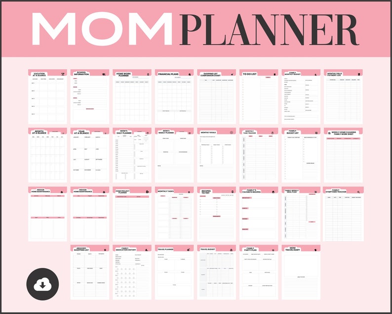 Printable Ultimate Busy Mom Planner Daily Household Planner 2022 House ...