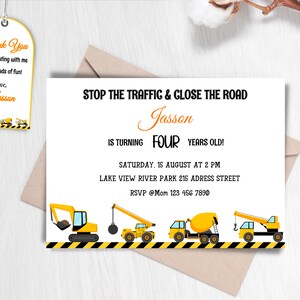 Construction Birthday Party Invitation Template, Construction Birthday Party,  Editable Construction Invitation, Dump Truck Birthday, Corjl