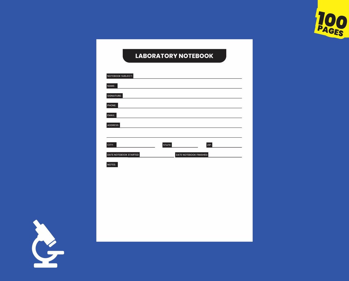 Laboratory Notebook 100 Pages Digital Goodnote Science Gift Lab Book ...