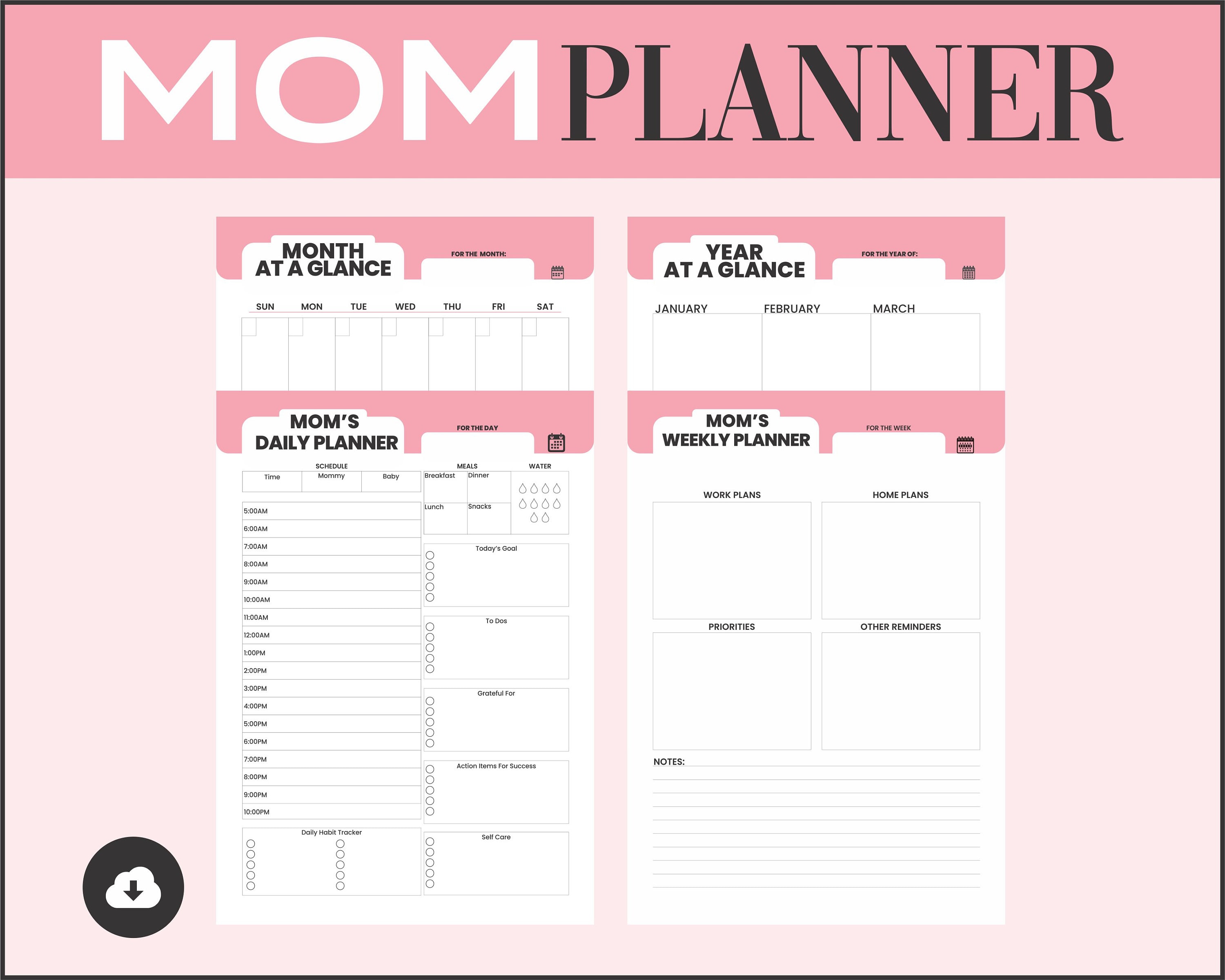 Printable Ultimate Busy Mom Planner Daily Household Planner 2022 House ...
