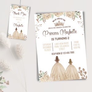 Invitación de princesa, invitación de cumpleaños de princesa, fiesta de princesa, invitación de princesa, fiesta de cumpleaños, cumpleaños de niña, descarga instantánea, editable